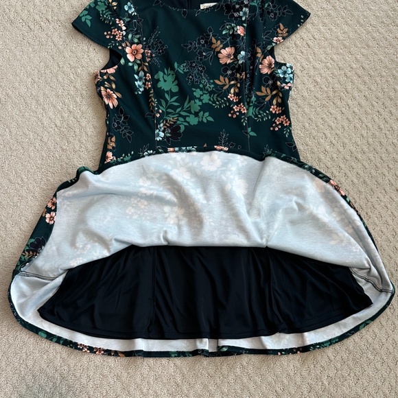 Eliza J Emerald Green Floral Fit-And-Flare Mini Dress Size 14 Party Feminine - Picture 8 of 15